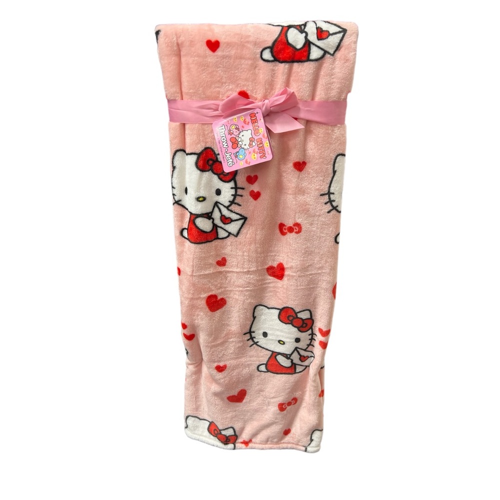 Hello Kitty Heart Love Letter Valentines Day Throw Blanket 50” x 70” - Picture 1 of 3